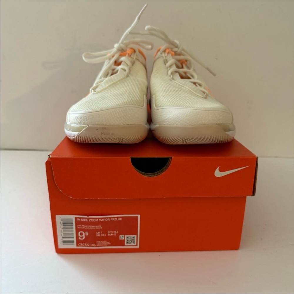 🆕 Nike Women’s Court Air Zoom Pro HC White/Peach Cream Size 9.5 NIB - Picture 6 of 9